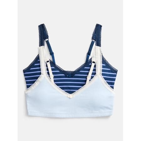 Weekend Academy Girls 2Pk Cotton Triangle Bralette, Sizes XS to XXL