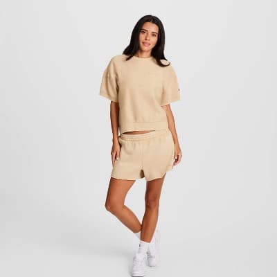 Champion Women's Vintage Wash Short Sleeve Fleece T-Shirt - Tan XS
