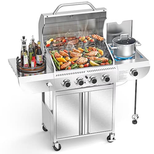 Cowsar 4-Burner Propane Gas Grill with Side Burner, 52% Off