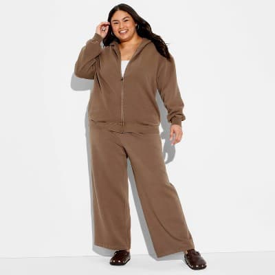 Women's Full Zip Hoodie - Wild Fable™ Espresso 1X