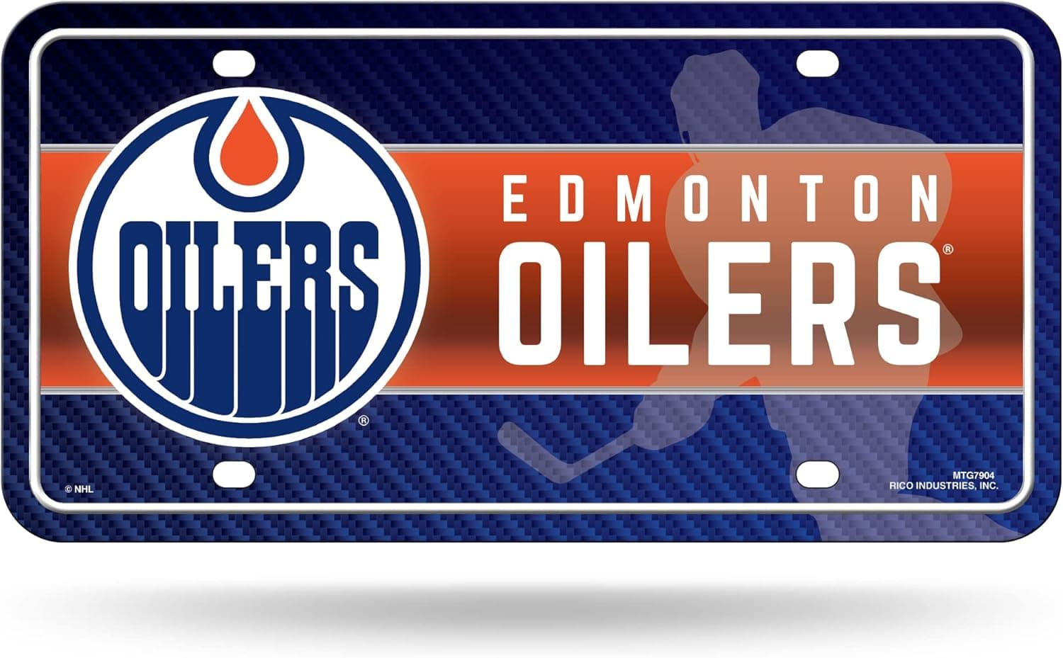 Rico Industries NHL Hockey Edmonton Oilers Metal Auto Tag 8.5" x 11" - Great for Truck/Car/SUV