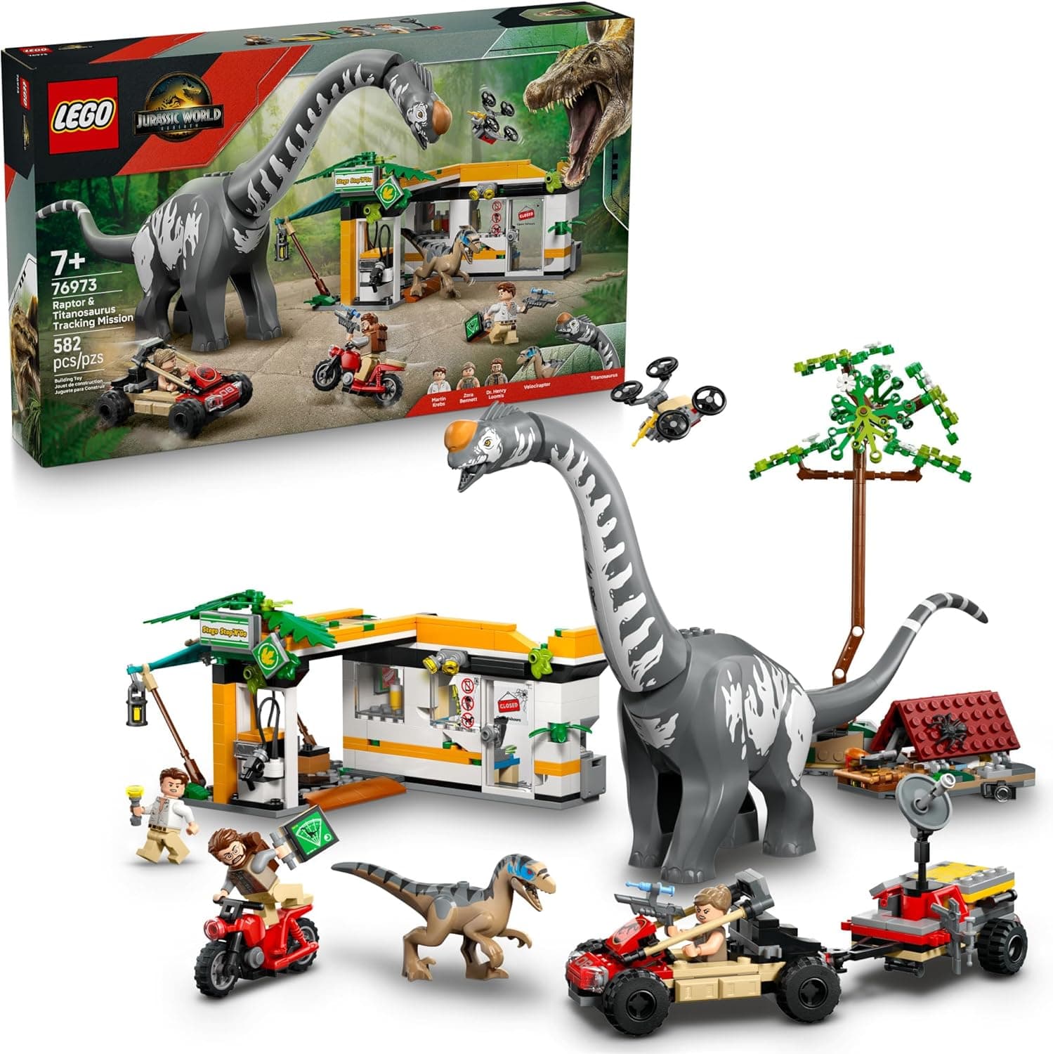 Explore Jurassic World with LEGO Raptor & Titanosaurus Tracking Mission
