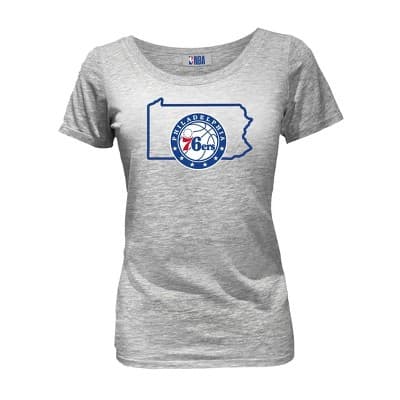 NBA Philadelphia 76ers Women's Short Sleeve Burnout Scoop T-Shirt - M
