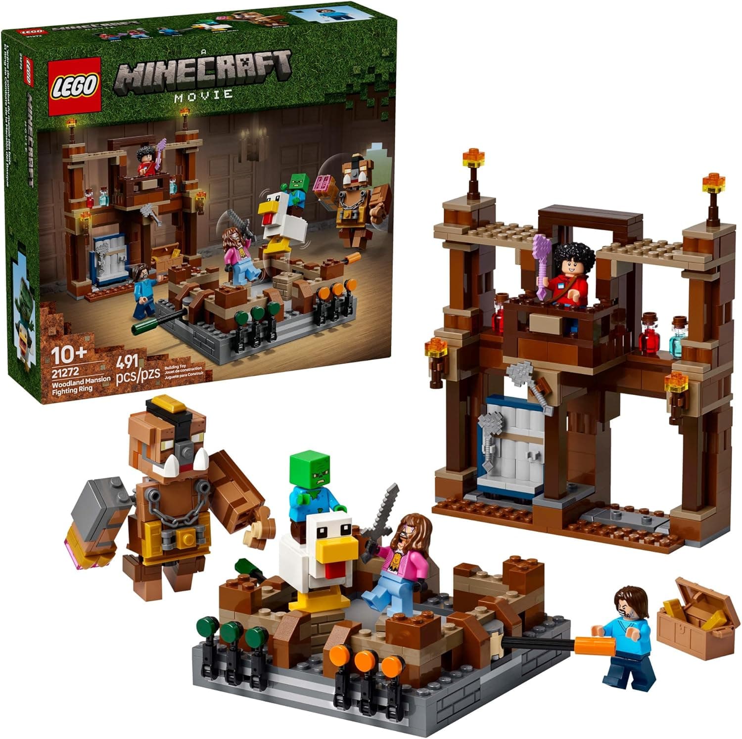 Build the LEGO Minecraft Woodland Mansion Fighting Ring