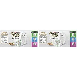 48-Pack Purina Fancy Feast Petites Wet Cat Food Tubs $26.50