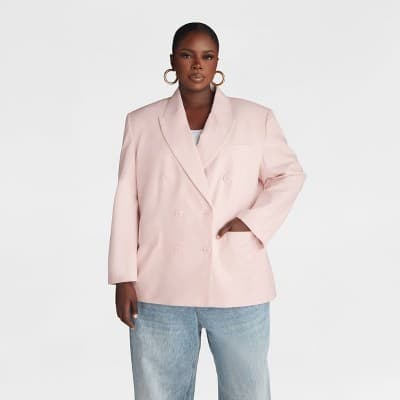 KBB by KAHLANA Women's 'The David Blazer' - Light Pink 2X