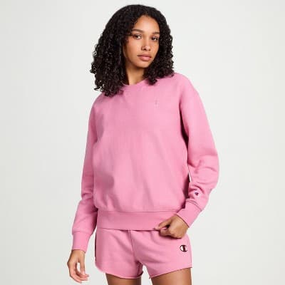 Champion Women's Fleece Crewneck Sweatshirt - Pink S