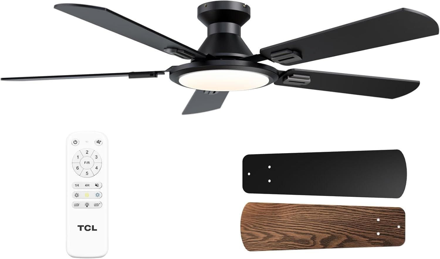 52" TCL Ceiling Fan with Dimmable Light on Amazon