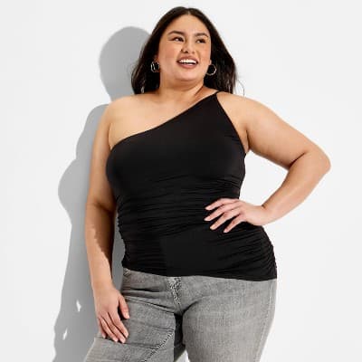 Women's Ruched Tank Top - Wild Fable™ Black 3X