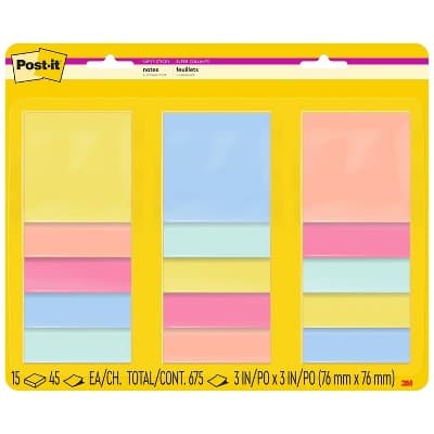 Post-it 15pk 3"x3" Super Sticky Notes