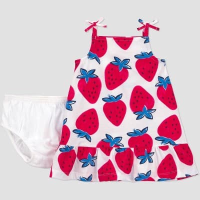 Carter's Just One You® Baby Girls' 4th of July 2pc Strawberries Dress - Red 3M
