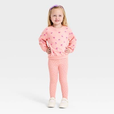 Toddler Girls' Strawberries Sweatshirt and Pants Set - Cat & Jack™ Pink 2T