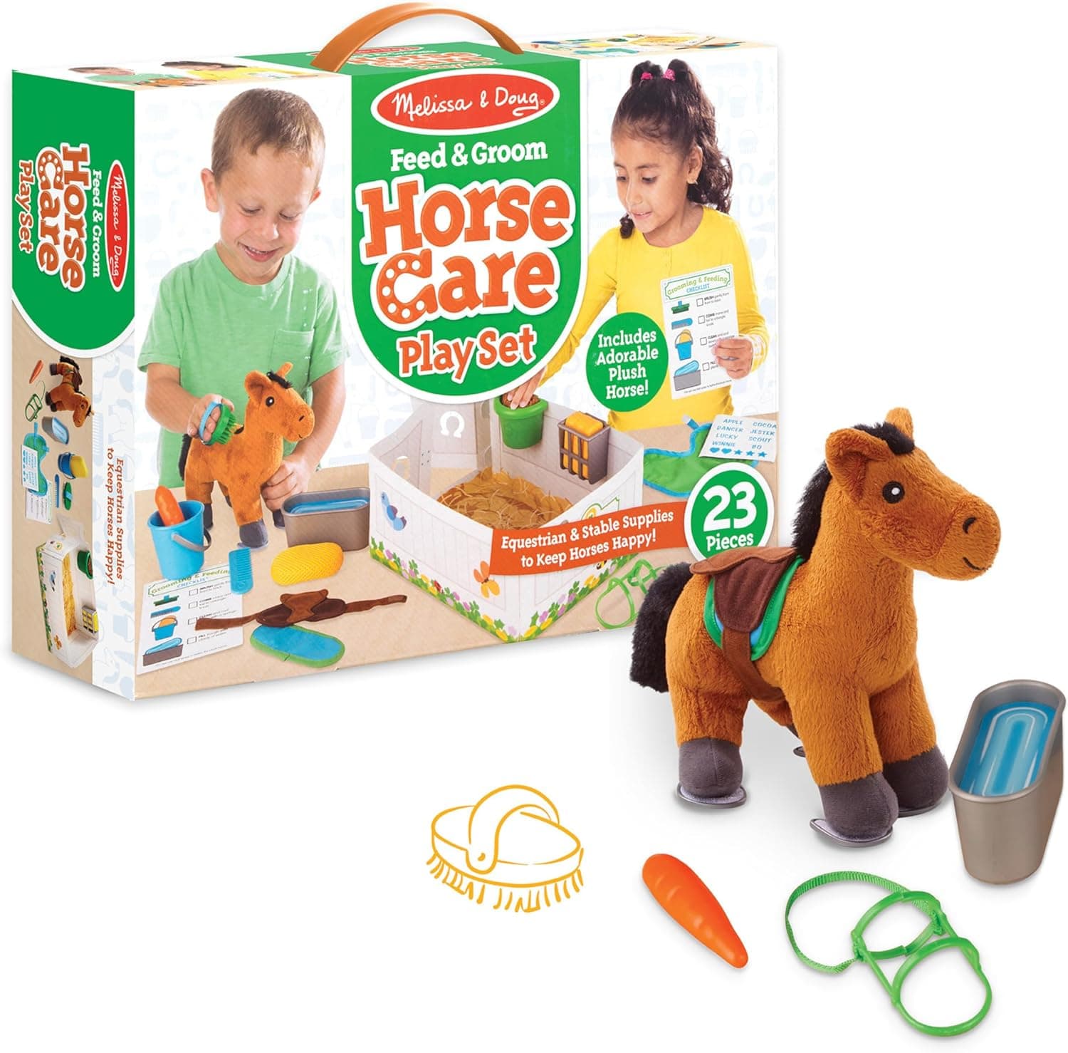Melissa & Doug Horse Care Play Set - 23 Pieces of Pretend Play Fun