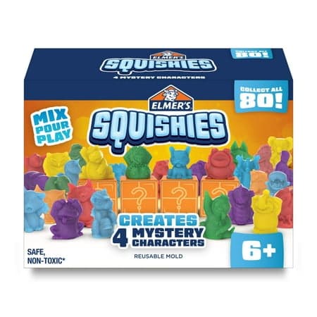 Elmer’s Squishies DIY Squishy Toy Kit, 4 Count Mystery Characters
