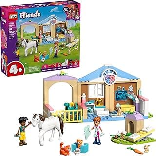LEGO Friends Animal Vet Clinic Building Toy - Playset for Preschool Girls & Boys, Ages 4+ - Gift for Birthdays - W/Valeria & Zac Minidolls, 5 Toy Pets, & Accessories - 42696