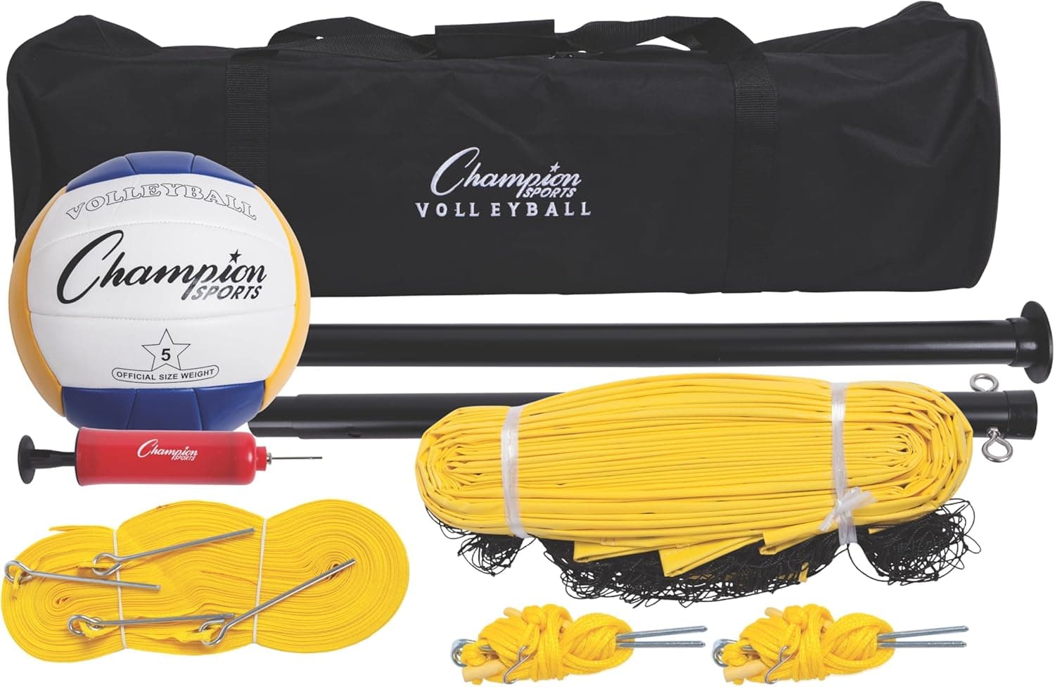 Champion Sports Outdoor Volleyball Set: Complete Portable Team Sports Kit
