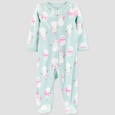 Carter's Just One You® Baby Girls' Sleep N' Play - White/Mint Green 3M