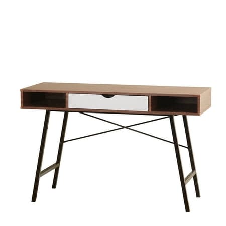 Coaster Company Edison Writing Laptop Desk with Storage and Metal Legs, Espresso/White/Black