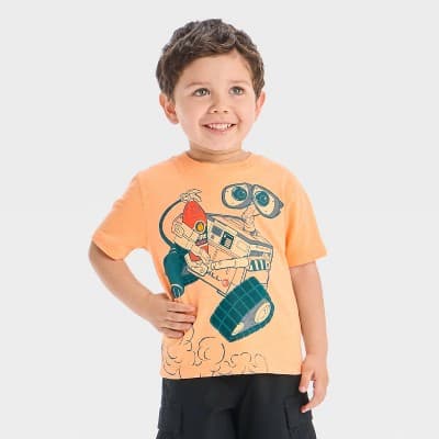 Toddler Boys' Wall-E Short Sleeve Graphic T-Shirt - Orange 2T