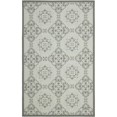 Safavieh Courtyard Louis Geometric Indoor/Outdoor Area Rug, Light Gray/Anthracite, 5'3" x 7'7"