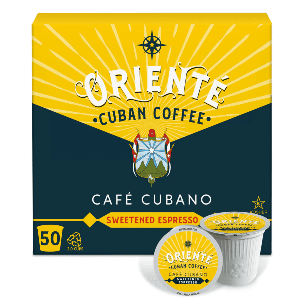 50 Oriente Coffee Pods with Turbinado Sugar
