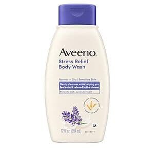 12-Oz Aveeno Stress Relief Body Wash w/ Prebiotic Oat (Lavender Scent) $5.20 w/ Subscribe & Save