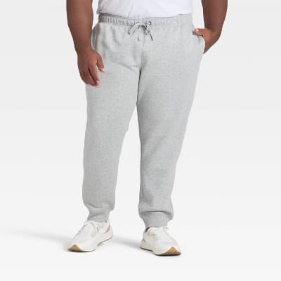 Men's Big & Tall Every Wear Fleece Jogger Pants - Goodfellow & Co™ Gray 5XL