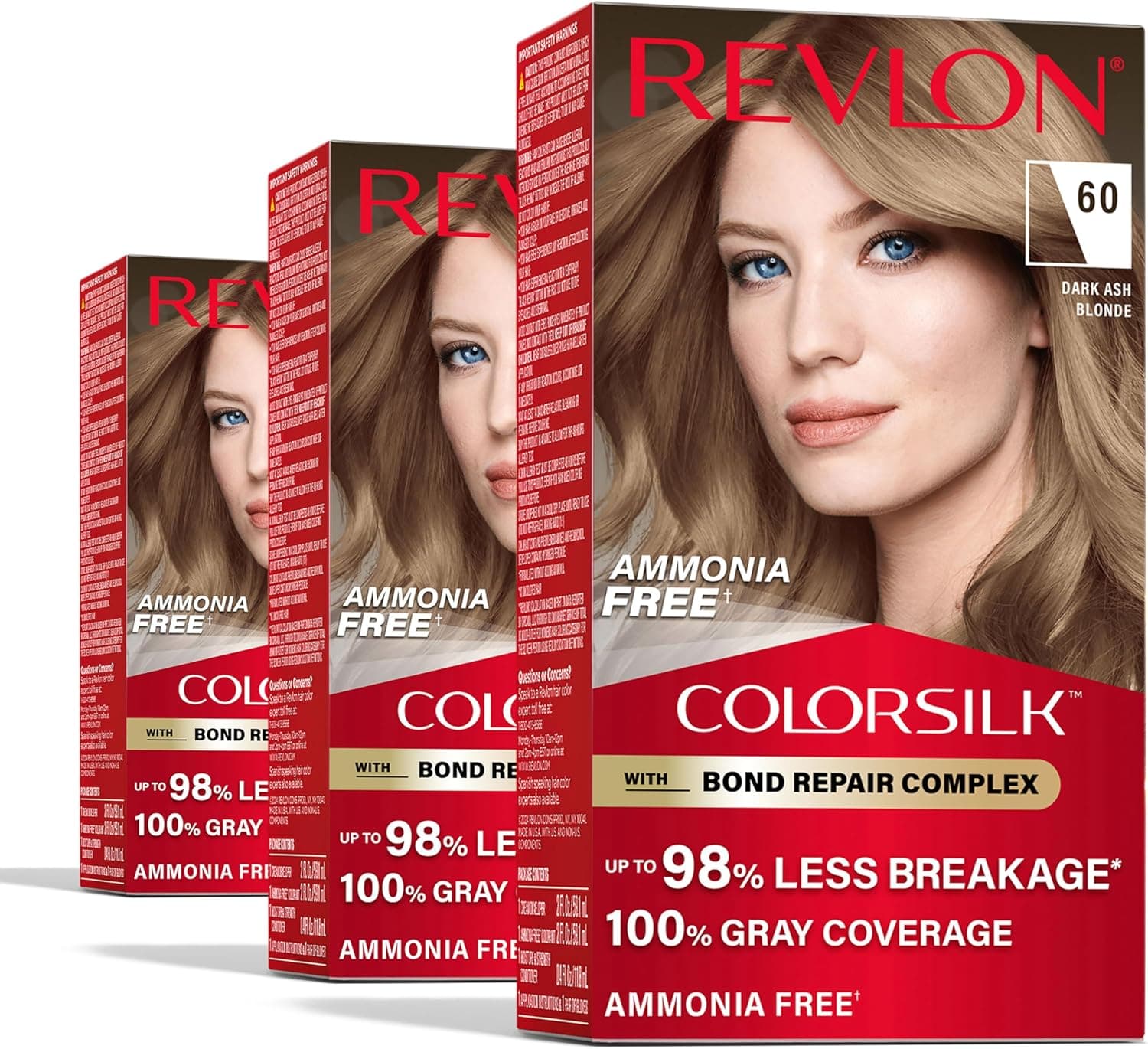 Revlon ColorSilk Hair Dye - Dark Ash Blonde, Vegan, Ammonia-Free