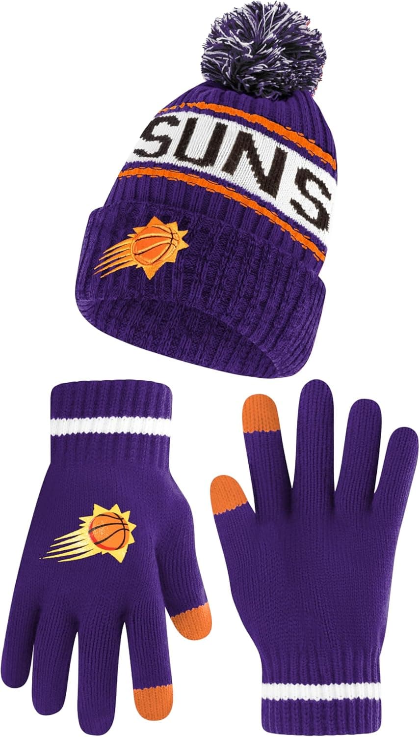 Warm Up With the Official NBA Phoenix Suns Beanie and Gloves Set