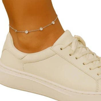 Sparkling Silver Anklet at 68% Off