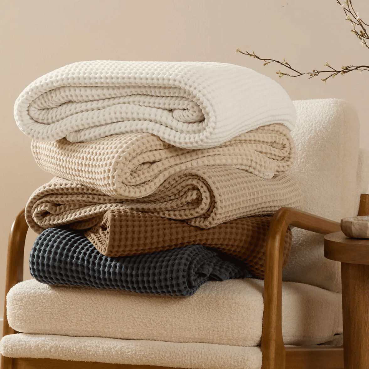 Cozy Cotton Waffle-Weave Blankets - Now 72% Off