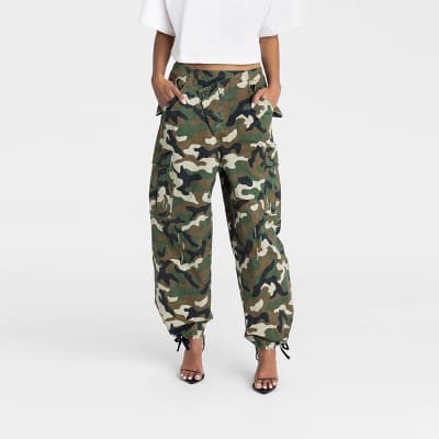 KBB by KAHLANA Women's Mid-Rise Straight Leg 'The Cargo Jogger' - Dark Camo S