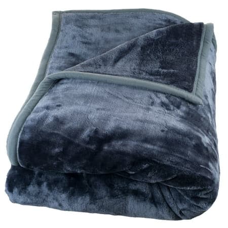 Lavish Home Mink Faux Fur Blanket – 91x81 Washable Bedding or Throw, Gray