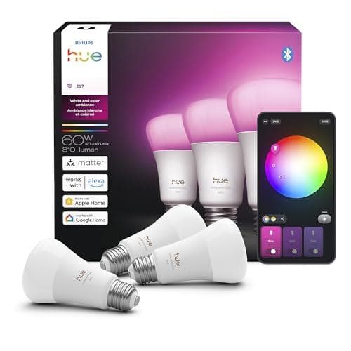 Illuminate Your Home with Philips Hue Smart LED Bulbs (White & Color Ambiance)