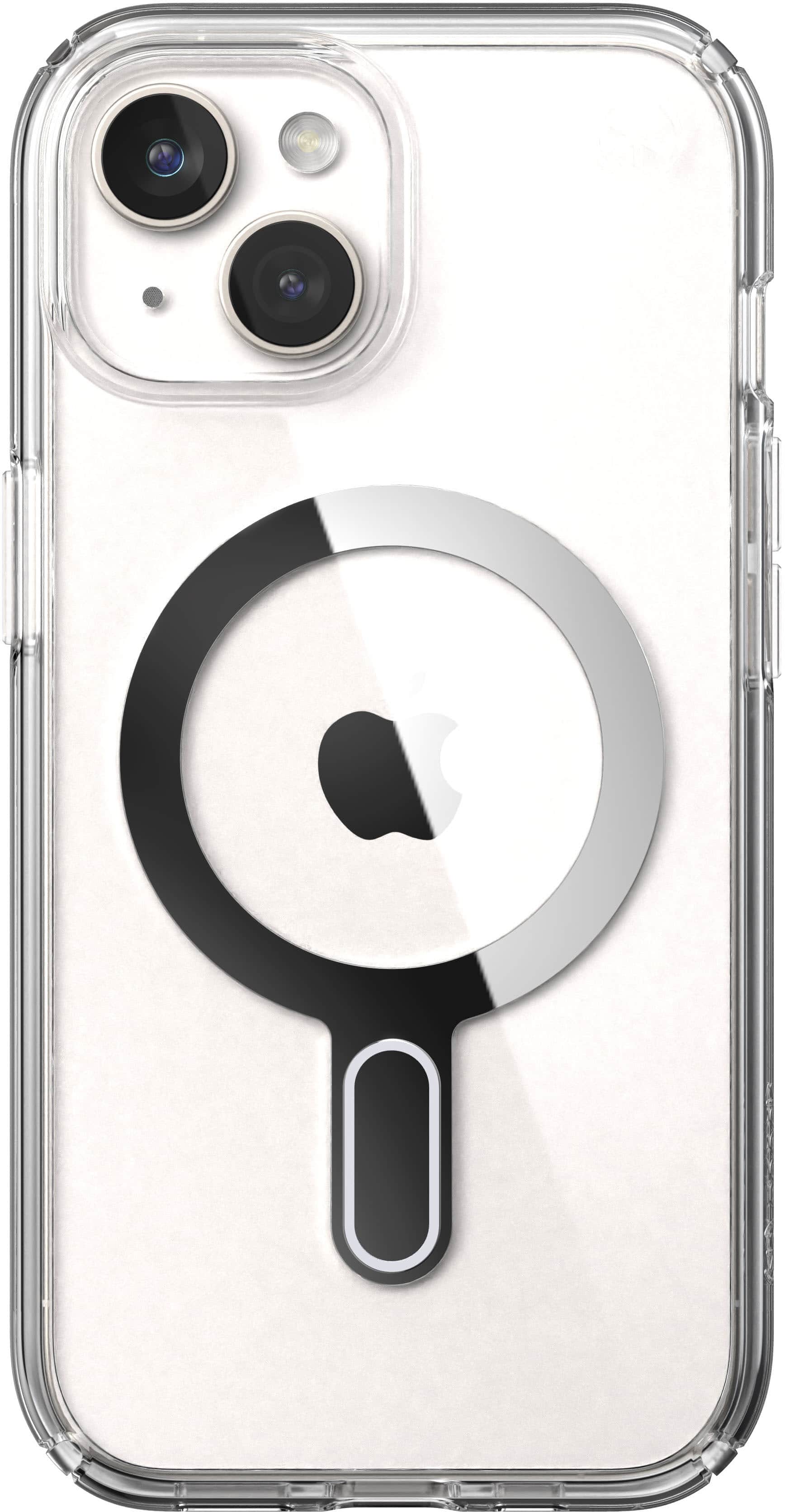 Speck - Presidio Perfect-Clear ClickLock Case with MagSafe for Apple iPhone 17e/16e/15/14/13 - Clear/Chrome