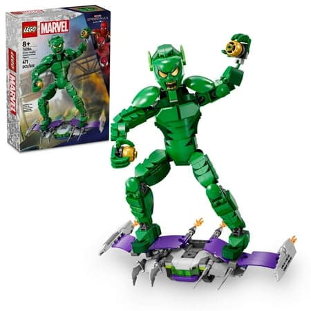 LEGO Marvel Green Goblin Construction Figure - Building Toy for Boys & Girls, Ages 8+ - Marvel Villain Action Figure W/ Glider and Pumpkin Bombs - Gift for Fans - 76284