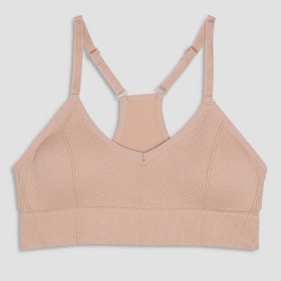 Maidenform Girls' Ribbed Sports Bra - Almond Cream S