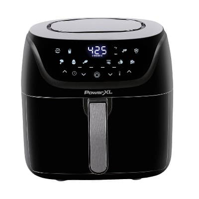 PowerXL 6qt Vortex Pro Plastic/Stainless Steel Airfryer Black: 1500W, Nonstick, Dishwasher-Safe, 12.5lb Capacity