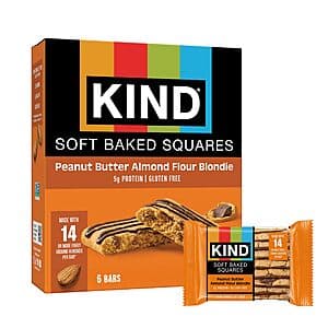 Save on 6-Ct 1.4-Oz KIND Soft Baked Peanut Butter Blondie Squares
