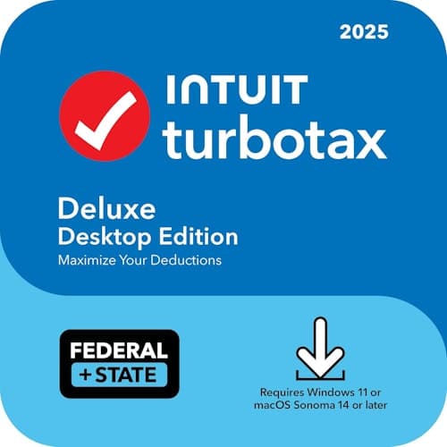 TurboTax Deluxe Desktop Edition 2025 for PC or Mac