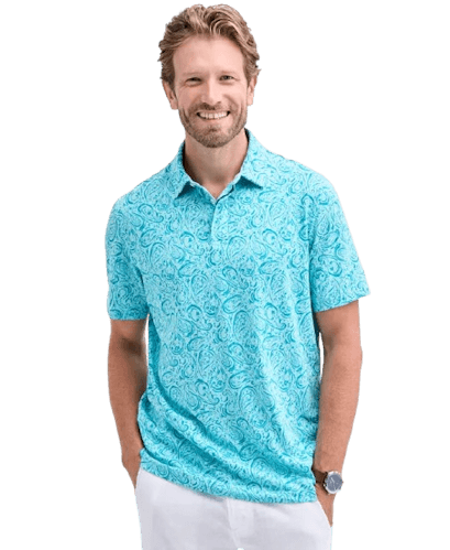 Club Room Men's 100% Paisley Pima Cotton Polo Shirt