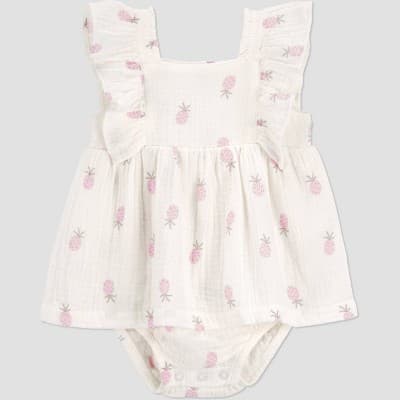 Carter's Just One You® Baby Girls' Pineapple Ruffle Romper - Cream 24M