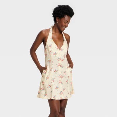 Women's Floral Mini Sundress - Universal Thread™ Cream M