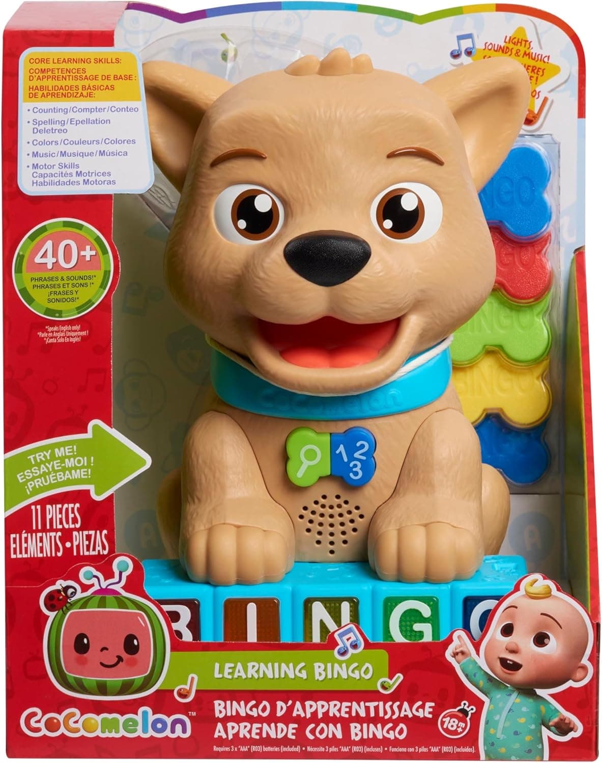 Cocomelon Count & Learn Bingo - 40+ Learning Phrases