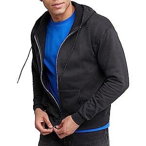 Hanes Fleece Hooded Sweatshirt (Black) - $9.70