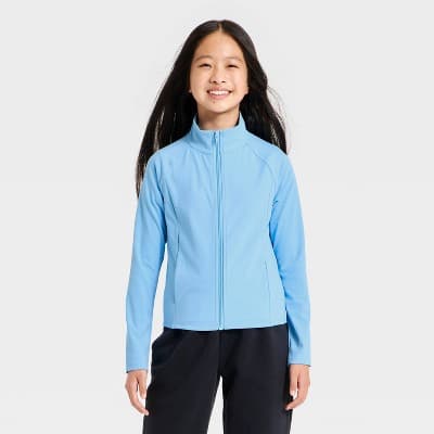 Girls' Super Soft Zip-up Jacket - art class™ Blue XXL