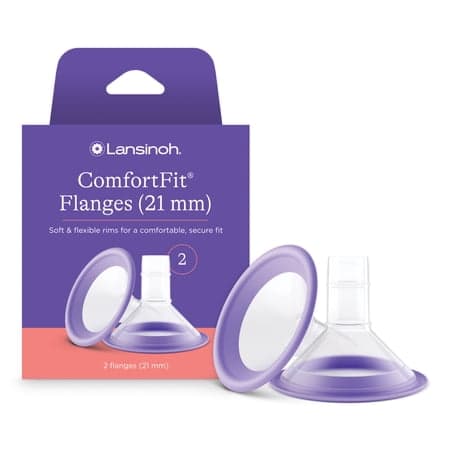 Lansinoh ComfortFit Breast Pump Flanges, 21mm, 2 Count, for Lansinoh Pumps