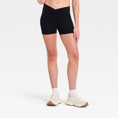 Women's Crossover Cinched Bike Shorts 3" - JoyLab™ Black XS
