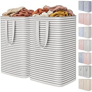 2-Pack Collapsible Laundry Baskets with Handles - Great Value