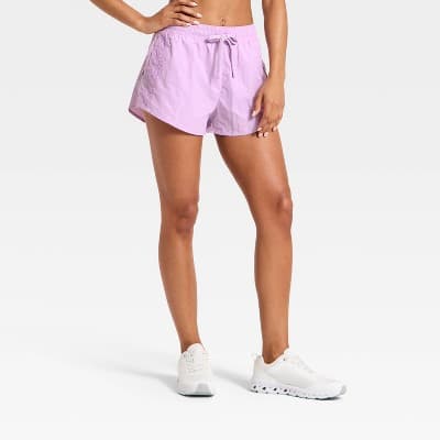 Women's Crochet Trim Woven Shorts - JoyLab™ Purple XXS